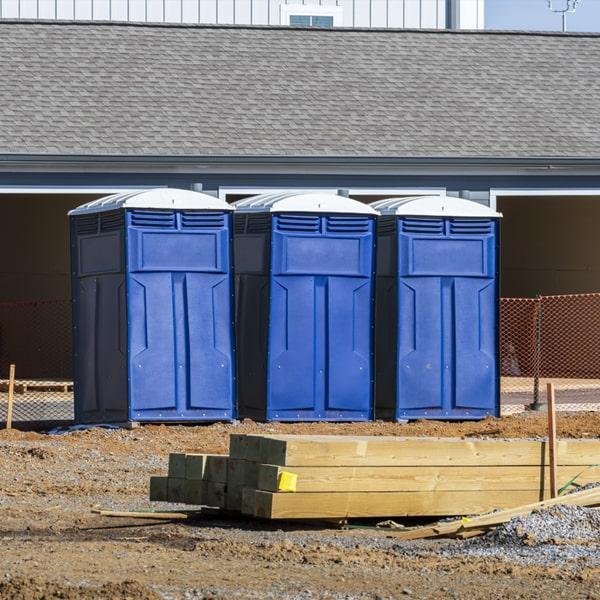 Heavy-duty construction site porta potty in Boston, Massachusetts